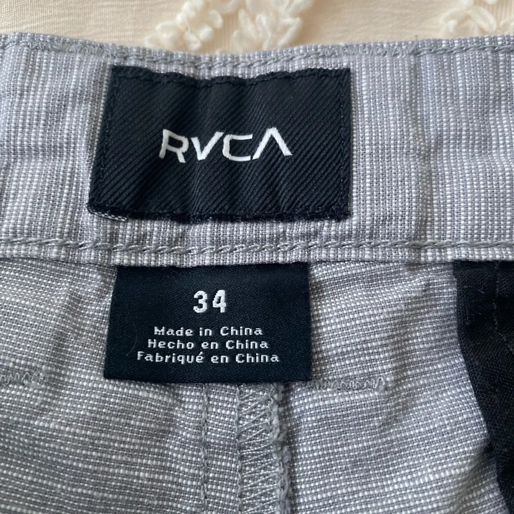 RVCA Men's Light Blue Flat Front Shorts 34